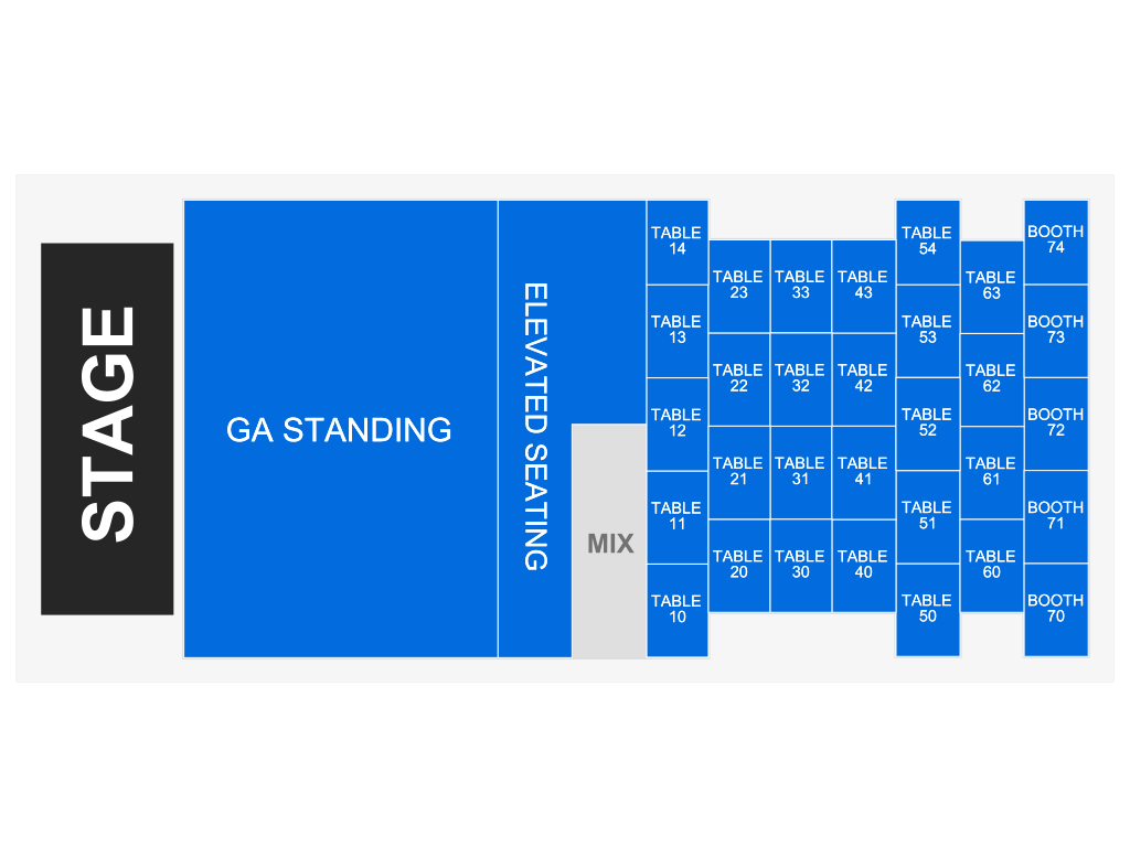 Venue seating chart for Super Diamond for reference only