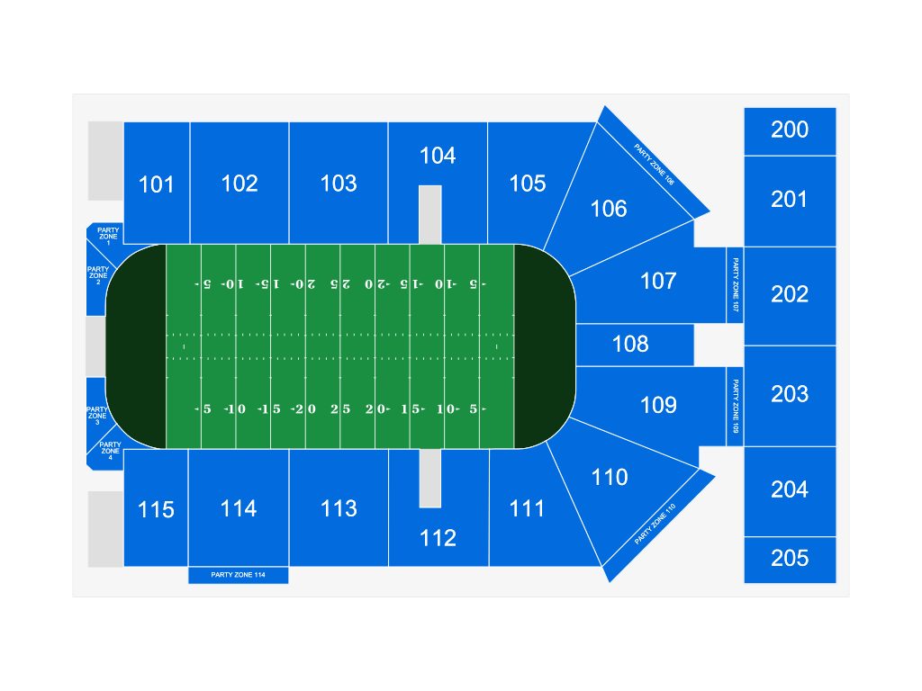 Venue seating chart for Sioux City Bandits for reference only