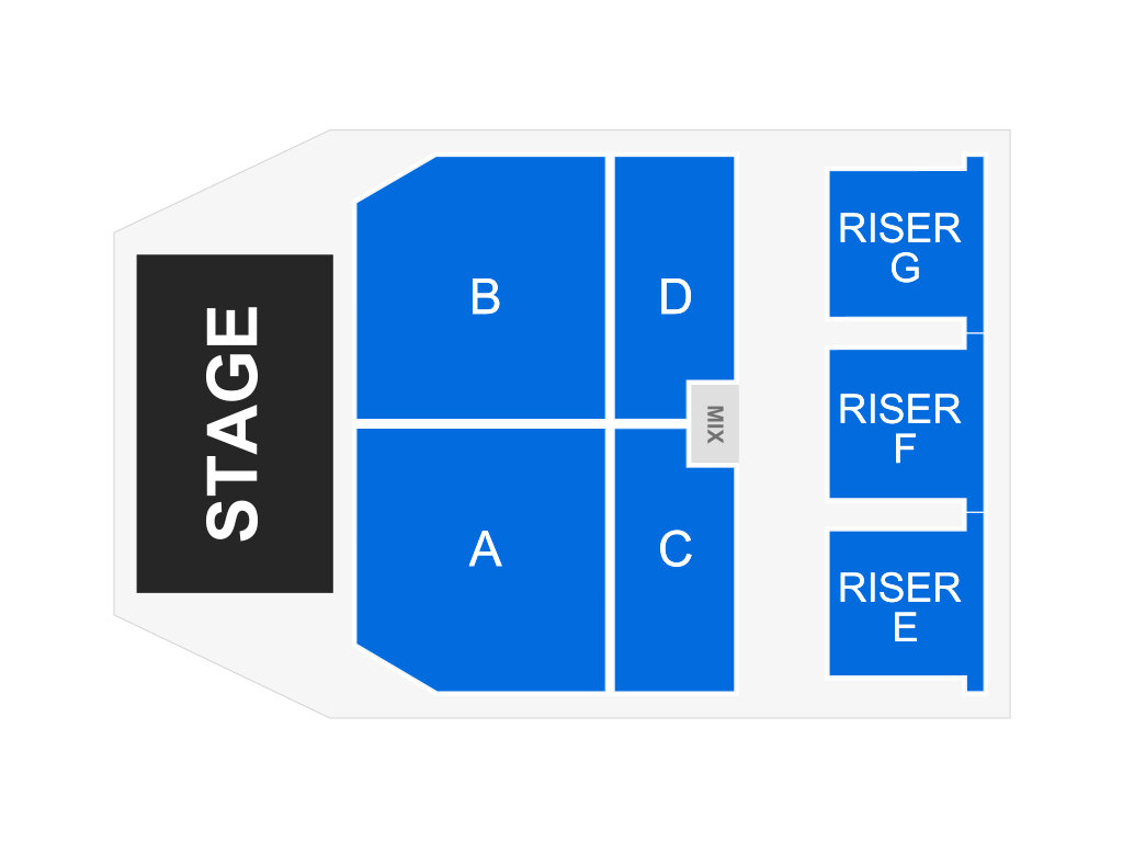 Venue seating chart for Foghat for reference only