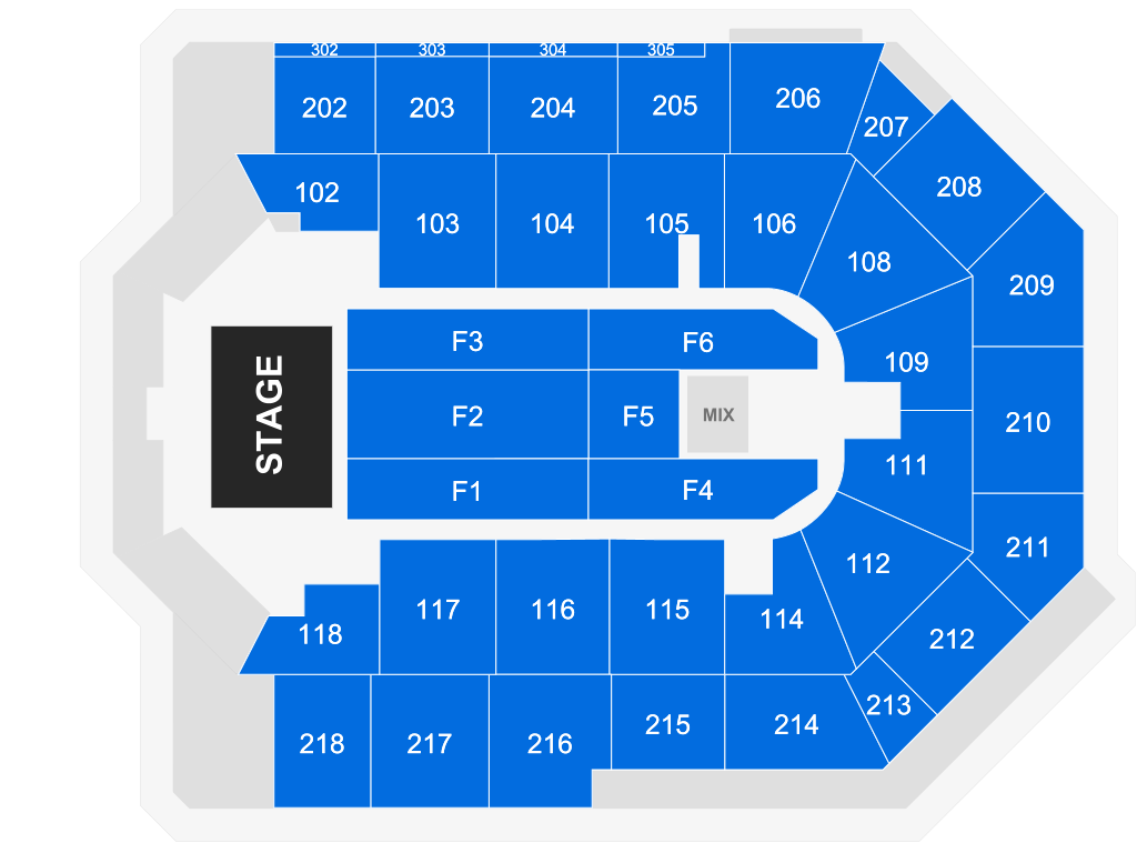 Venue seating chart for The Spinners for reference only