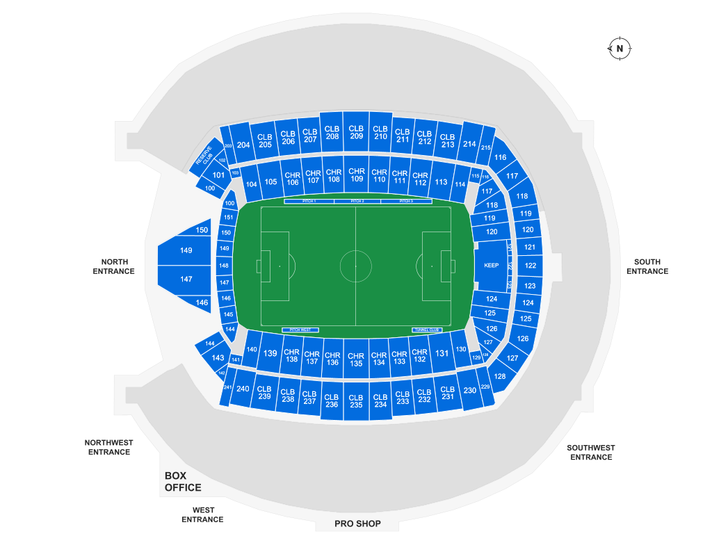 Venue seating chart for Seattle Reign FC for reference only