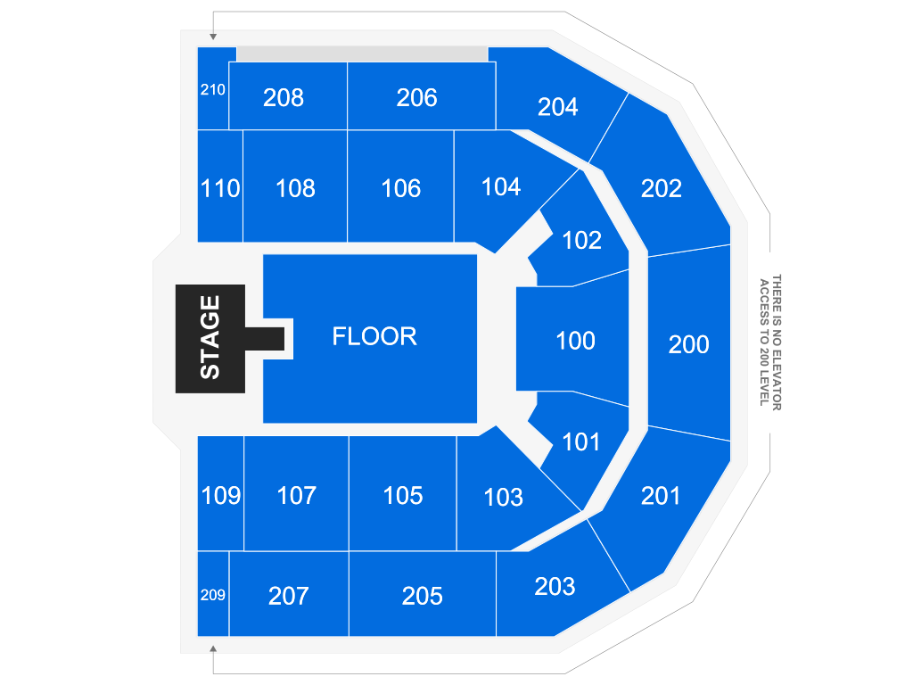 Venue seating chart for Ken Carson for reference only
