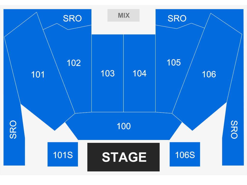 Venue seating chart for The Marshall Tucker Band for reference only