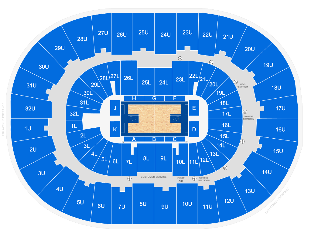 Venue seating chart for Test artist for reference only