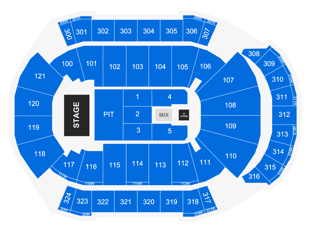 Venue seating chart for Forrest Frank for reference only