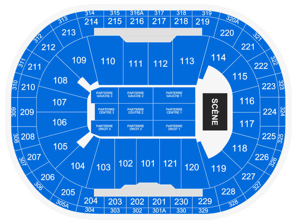 Venue seating chart for La Victoire de l'Amour for reference only