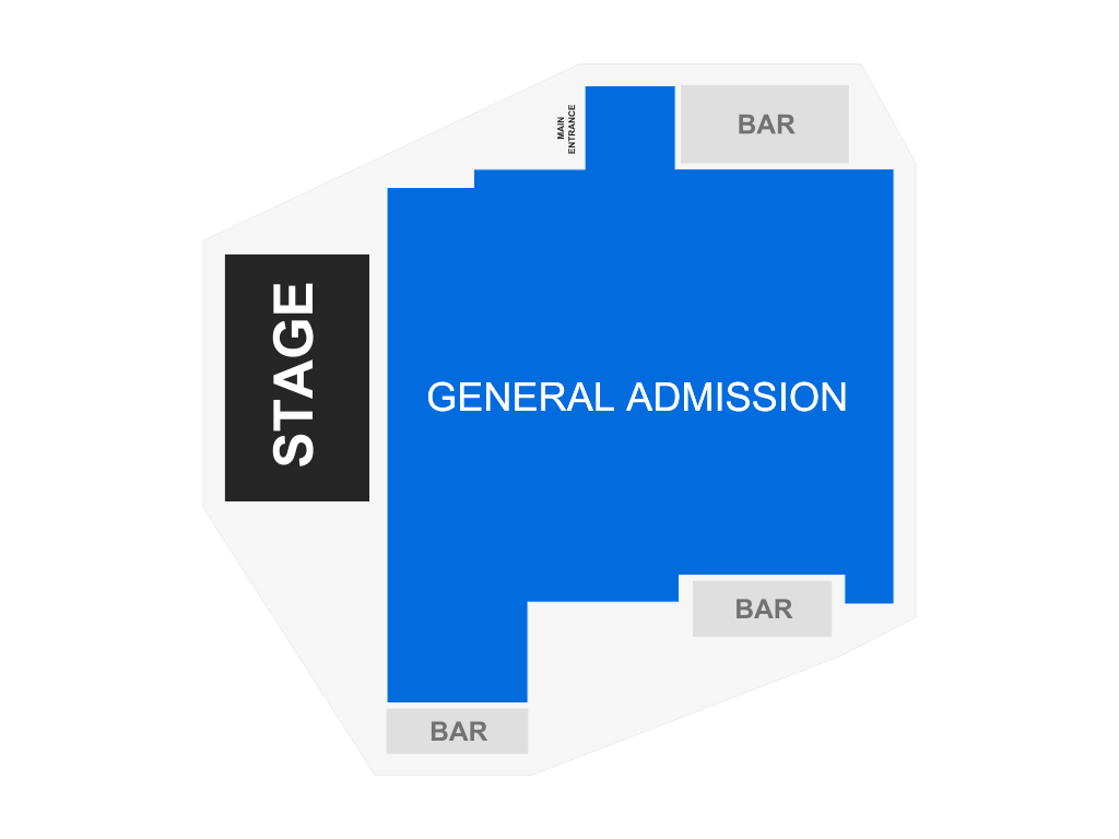 Venue seating chart for The Wrecks for reference only